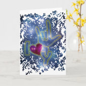 Carte I LOVE YOU / langue des signes (Fleur jaune)