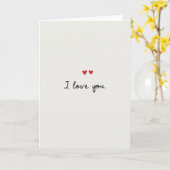 Carte I Love You Matte à cœurs manuscrits (Fleur jaune)
