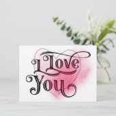 Carte I Love You Modern Light Heart Graphic Texte Élégan (Debout devant)