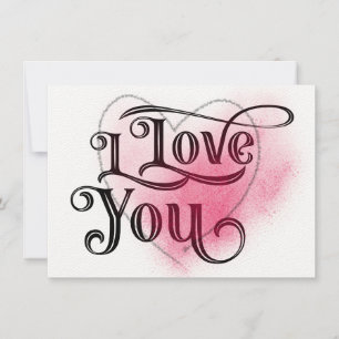 Carte I Love You Modern Light Heart Graphic Texte Élégan