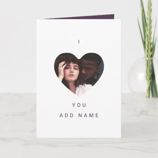 Carte I Love You Modern Photo and Text Valentines (Devant)