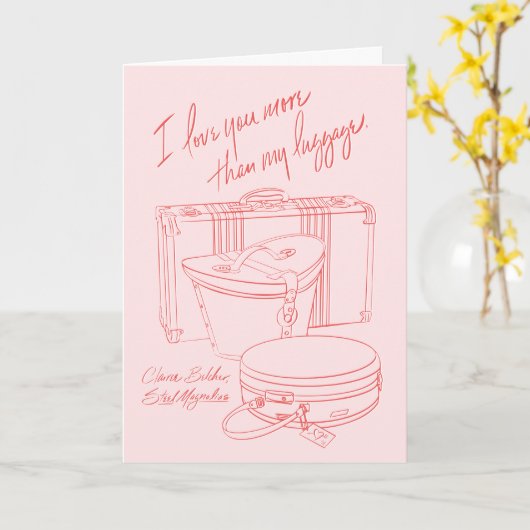 Carte "I love you more than my luggage"  (Fleur jaune)
