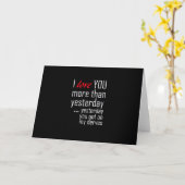 Carte I Love You More Than Yesterday Romantic Design (Fleur jaune)