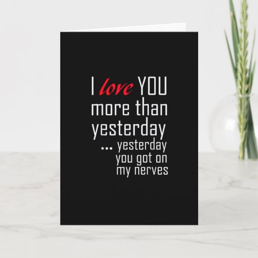 Carte I Love You More Than Yesterday Romantic Design (Devant)