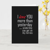 Carte I Love You More Than Yesterday Romantic Design (Fleur jaune)