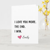 Carte I Love You More The End I Win – Funny Husband (Fleur jaune)