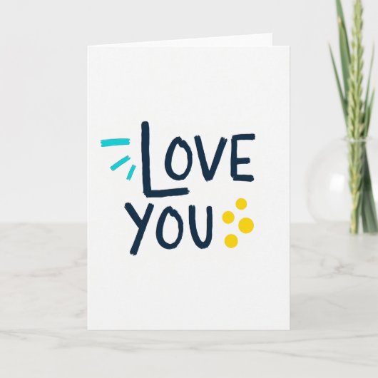 Carte I Love You Navy Teal Art Card (Devant)