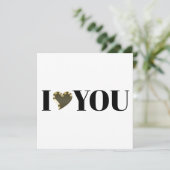 Carte I Love You or coeur moderne serif typographie (Debout devant)