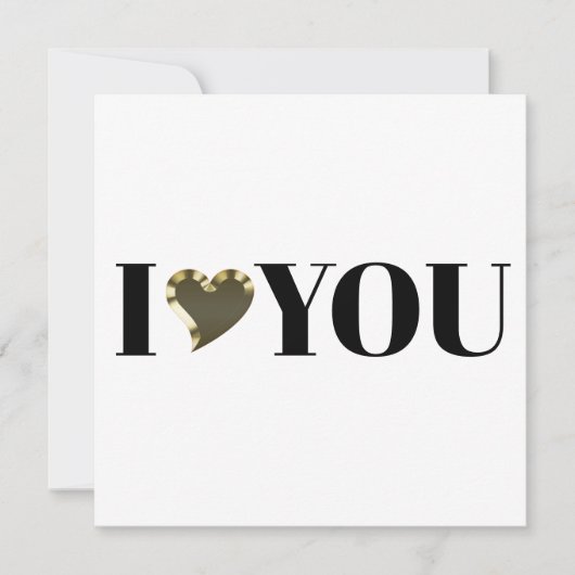 Carte I Love You or coeur moderne serif typographie (Devant)
