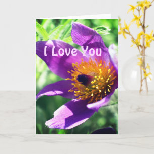 Carte I Love You Pasque Flower Personnalisé