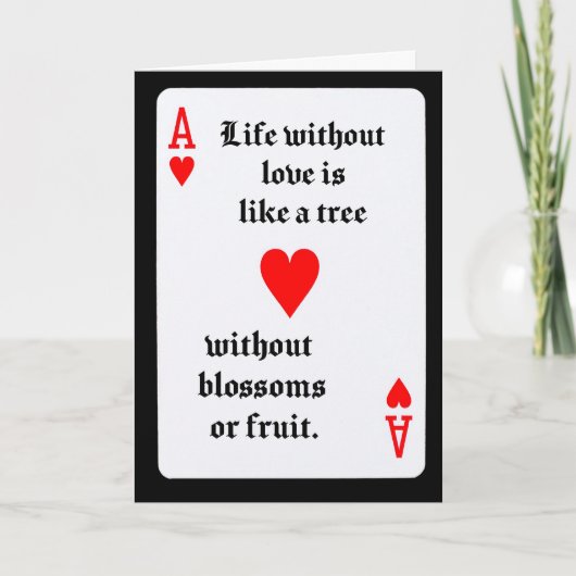 Carte I LOVE YOU PLAYING CARD -- Greeting Card (Devant)