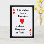 Carte I LOVE YOU PLAYING CARD -- Greeting Card (Fleur jaune)