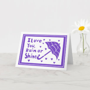 Carte I Love You Rain ou Shine Umbrella Hearts Card