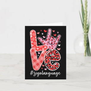 Carte I Love You Sign Language Asl Valentine's Day Deaf