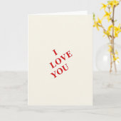 Carte I Love You Simple Red Card (Fleur jaune)