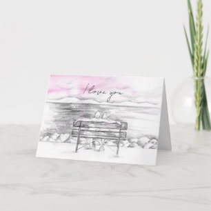 Carte I Love You Valentine's Day Couple Lake Voile