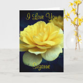 Carte I Love You Yellow Rose Flower Personnalisé (Fleur jaune)