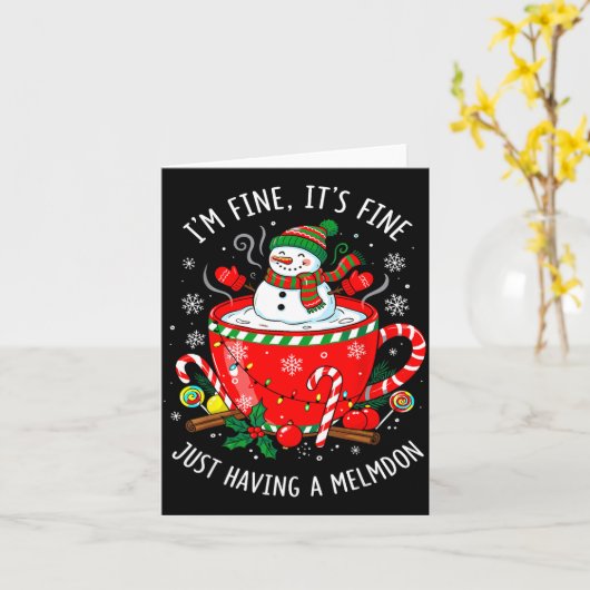 Carte I’m Fine It’s Fine Just Having Meltdown Funny Chri (Fleur jaune)