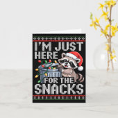 Carte I’m Just Here For The Snacks Raccoon Christmas Ugl (Fleur jaune)