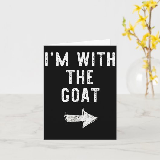 Carte I’m With The Goat Funny Halloween Couple Costume (Fleur jaune)