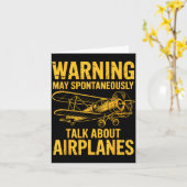 Carte I May Sntaneously Talk About Airplanes Funny Airpl (Fleur jaune)