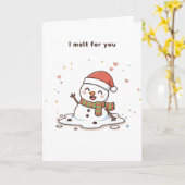 Carte I Melt for You Cute Puchi Dōshi Snowman (Fleur jaune)