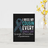 Carte I Miss My Cousin Every Single Day Suicide Preventi (Fleur jaune)