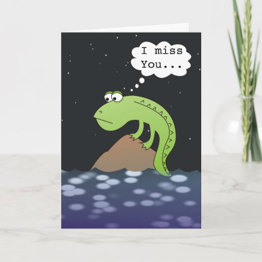 Carte I miss You Sad Lizard Greeting Cards (Devant)
