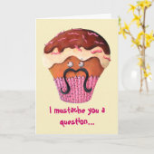 Carte I Mustache you a question Cupcake (Fleur jaune)