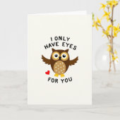 Carte I Only Have Eyes For You Owl Card (Fleur jaune)
