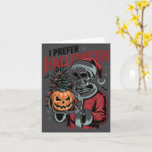 Carte I Prefer Halloween Christmas Creepy Cute Skeleton  (Fleur jaune)
