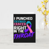 Carte I Punched Thyroid Cancer Funny Thyroid Cancer Surv (Fleur jaune)