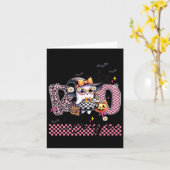 Carte I Put The Boo In Boujee Cute Ghost Leopard Boujie (Fleur jaune)