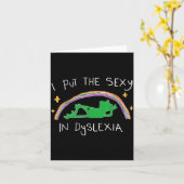 Carte I Put The Y In Dyslexia Funny Cute Frog (Fleur jaune)