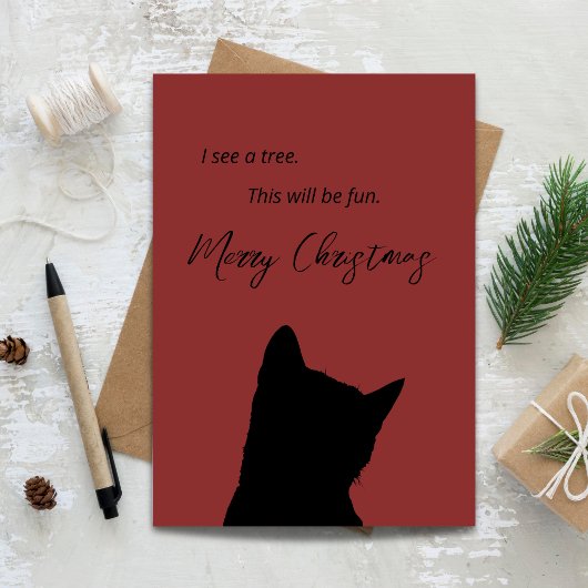 Carte I See a Tree This Will Be Fun Funny Cat Christmas