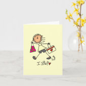 Carte I Shop Stick Figure Girl (Fleur jaune)