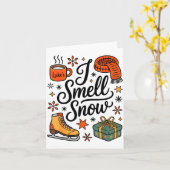 Carte I Smell Snow Cute Christmas &amp; Winter Vibes Lov (Fleur jaune)