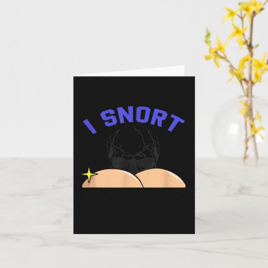 Carte I Snort Crack Skeleton Funny Skull Butt Soky Hallo (Fleur jaune)