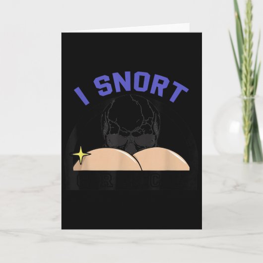 Carte I Snort Crack Skeleton Funny Skull Butt Soky Hallo (Devant)