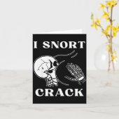 Carte I Snort Crack Skeleton Skull Butt Funny Soky Hallo (Fleur jaune)