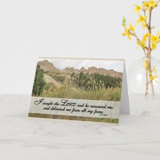 Carte I Sought the Lord - Scripture Card (Fleur jaune)
