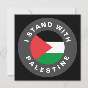 Carte I Stand with Palestine personnalisé drapeau texte 