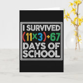 Carte I Survived 100 Days School Funny Math Equation 100 (Fleur jaune)
