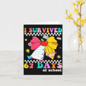 Carte I Survived 67 Day Of School Notebook Teachers And  (Fleur jaune)