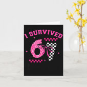 Carte I Survived 67 Days Leopard Checkered 67 Kindergart (Fleur jaune)