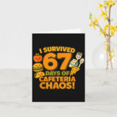 Carte I Survived 67 Days Of Cafeteria Chaos 67 Meme Lunc (Fleur jaune)