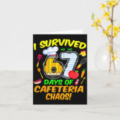Carte I Survived 67 Days Of Cafeteria Chaos 67 Meme Lunc (Fleur jaune)