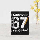 Carte I Survived 67 Days Of School (Fleur jaune)