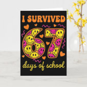 Carte I Survived 67 Days Of School 100 Days Six Seven Br (Fleur jaune)
