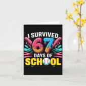 Carte I Survived 67 Days Of School 67 Meme Baseball Ice  (Fleur jaune)